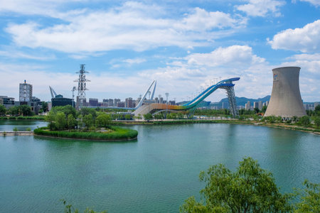 Shougang Industrial Site Park, Shougang Park, Shijingshan District, Beijingのeditorial素材