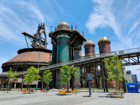 Shougang Industrial Site Park, Shougang Park, Shijingshan District, Beijing, Chinaのeditorial素材