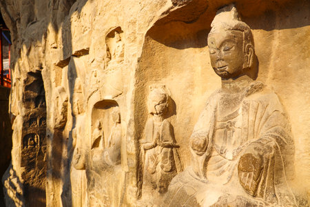 Gongxian Grottoes (Gongyi Grottoes Temple), Gongyi, Zhengzhou, Henan, Chinaの写真素材