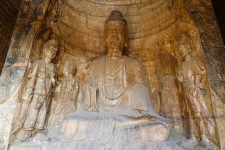 Gongxian Grottoes (Gongyi Grottoes Temple), Gongyi, Zhengzhou, Henan, Chinaの写真素材