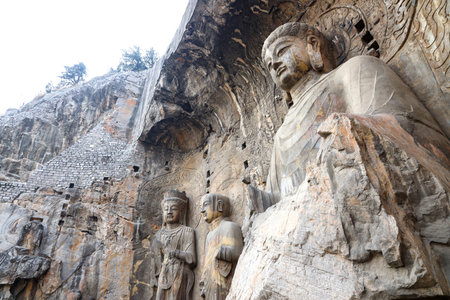 Luoyang, Henan, China, World Cultural Heritage Longmen Grottoesの写真素材