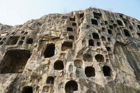 Luoyang, Henan, China, World Cultural Heritage Longmen Grottoesの写真素材