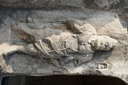 Luoyang, Henan, China, World Cultural Heritage Longmen Grottoesの写真素材