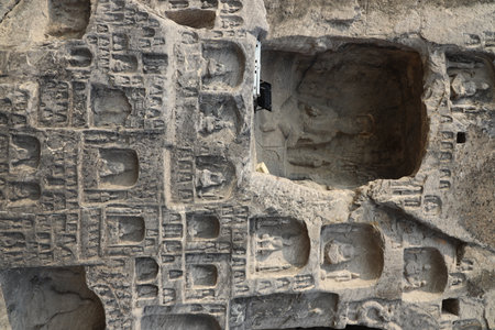 Luoyang, Henan, China, World Cultural Heritage Longmen Grottoesの写真素材