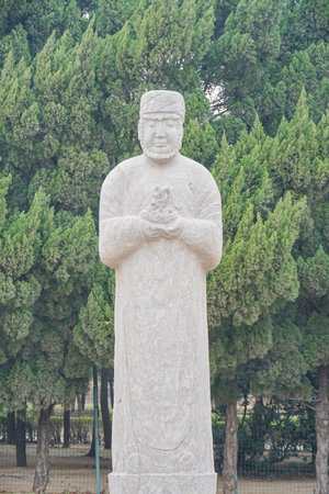 Imperial Tombs of the Northern Song Dynasty, Yongzhao Mausoleum (Tomb of Emperor Renzong of Song, Zhao Zhen), Gongyi, Zhengzhou, Henan, Chinaの写真素材
