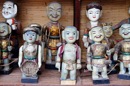 Water puppetry Dance on Water in Vietnam Water puppetry is a tradition that dates back as far as the 11th century when it originated in the villages of the Red River Delta area of northern Vietnam                   の写真素材