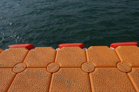 Buoys that stick out to the sea.