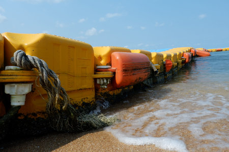 Buoys that stick out to the sea.の写真素材