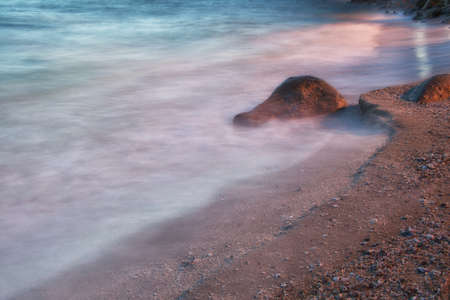 Beautiful Dramatic Beach Seascape during sunset at Chonburi,Thailandの写真素材