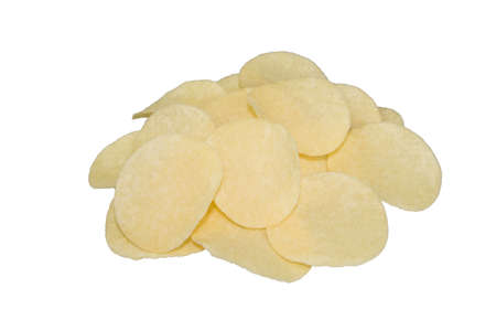 Potato Crisps Chip isolate on white backgroundの写真素材