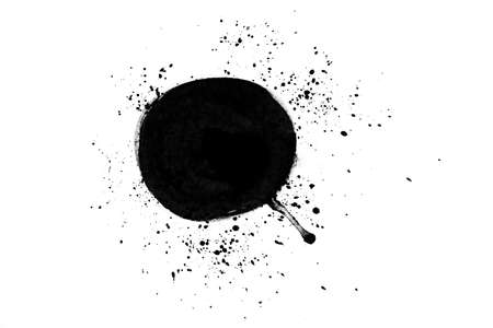 Abstract Ink circle splash isolate on white backgroundの写真素材