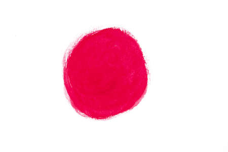 Circle Red Water Color isolate on white backgroundの写真素材