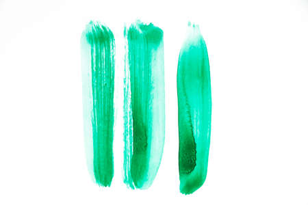 Green line Water Color draw isolate on white backgroundの写真素材