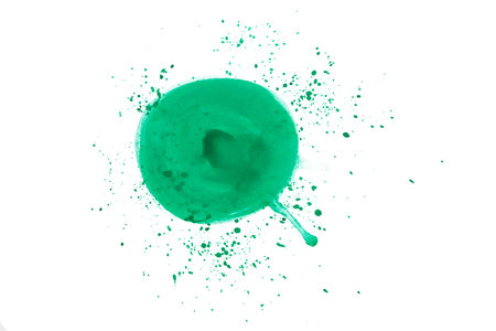 Green Water Color circle  splash isolate on white background