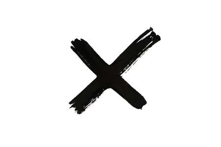 Abstract Ink cross isolate on white backgroundの写真素材