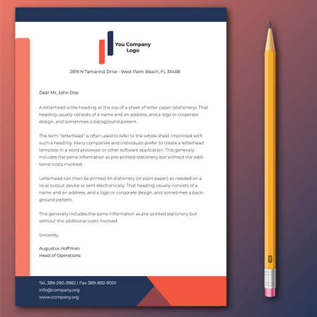 Corporative and official letterhead design templateのイラスト素材