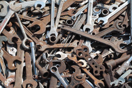 Tools.Pile of tools at flea market.の写真素材