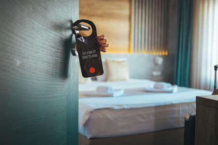 Luxury hotel room with hotel room key for hotel room.の写真素材