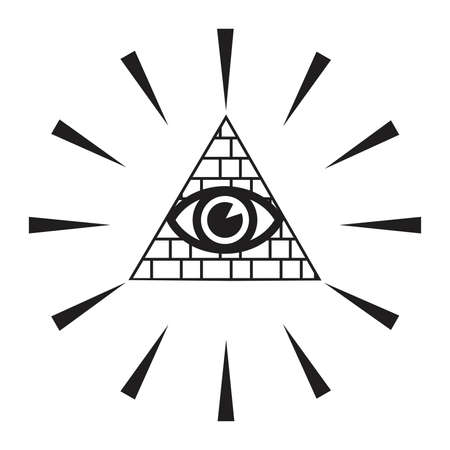 Illuminate - symbolic icon with all seeing eyeのイラスト素材