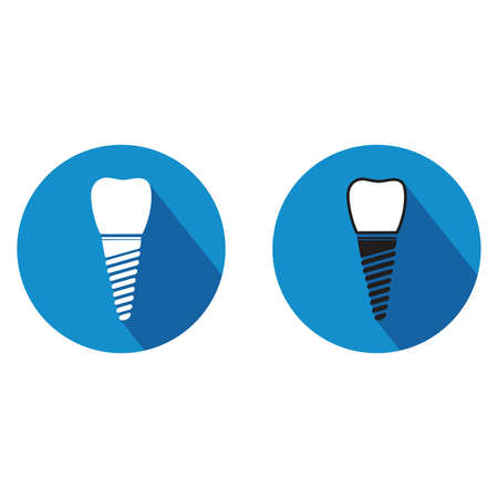 Dental implant vector iconのイラスト素材
