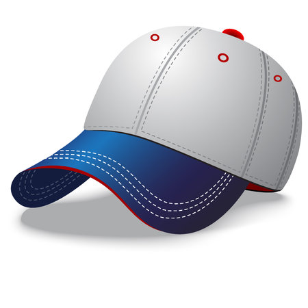 Blue and white baseball capのイラスト素材