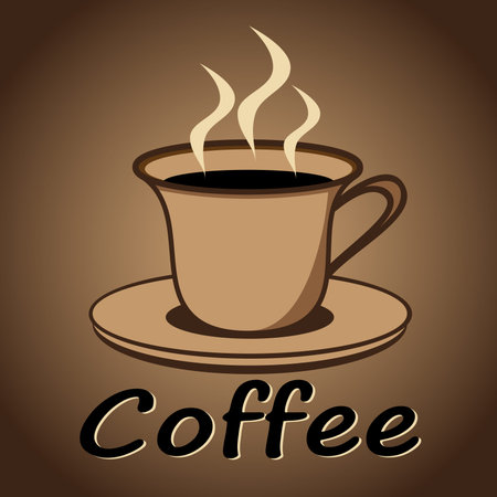 Coffee cup abstract. Brown abstract coffee cup and saucerのイラスト素材