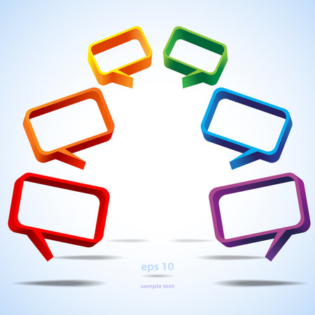 Colorful Speech Bubble Borders - Transparent Colorful Chat Bubbleのイラスト素材