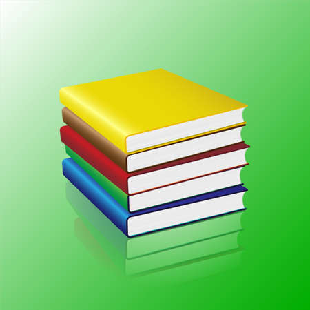 Hardcover book. Stack of color hardcover booksのイラスト素材