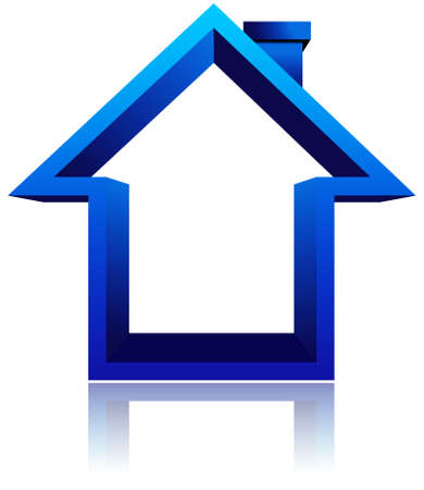 Blue home icon on white backgroundのイラスト素材