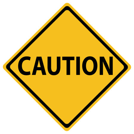 Roadsign with a caution concept on white backgroundのイラスト素材