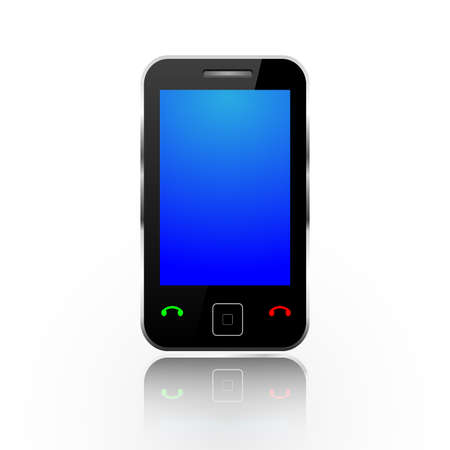Modern touch screen phone isolated on white.のイラスト素材