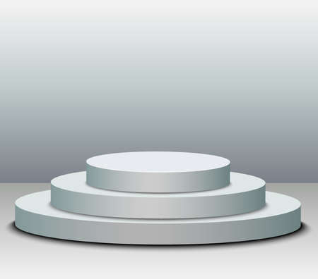 3 steps empty podium on white background.のイラスト素材