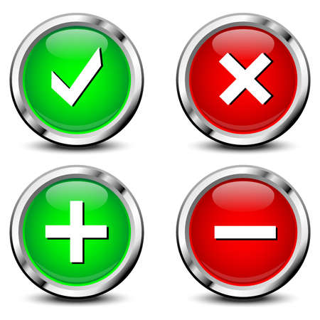 Permission buttons set, vector illustration on whiteのイラスト素材