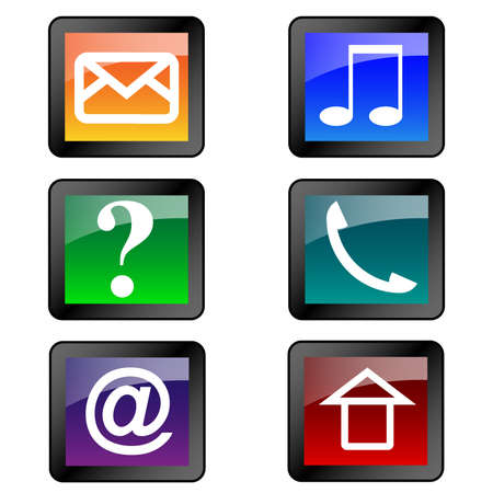 Vector illustration of apps icon set over white background.のイラスト素材