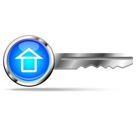 House icon on key on whiteのイラスト素材