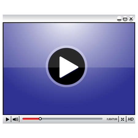 Blue media player interface on whiteのイラスト素材