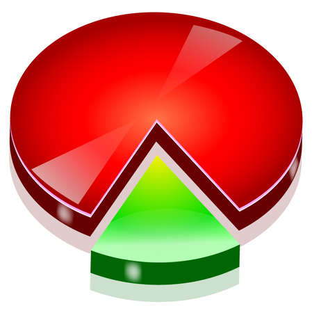 Circular red and green diagram on whiteのイラスト素材
