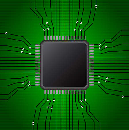 Cpu microprocessor. Microchip technology isolatedのイラスト素材