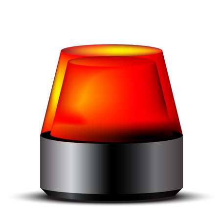 Red flashing siren light on whiteのイラスト素材