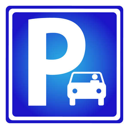 Car parking sign on whiteのイラスト素材