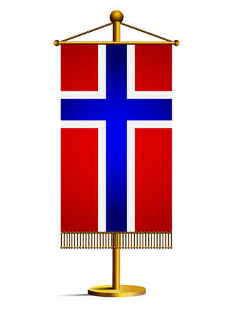Flag of Norway . 3d illustrationのイラスト素材