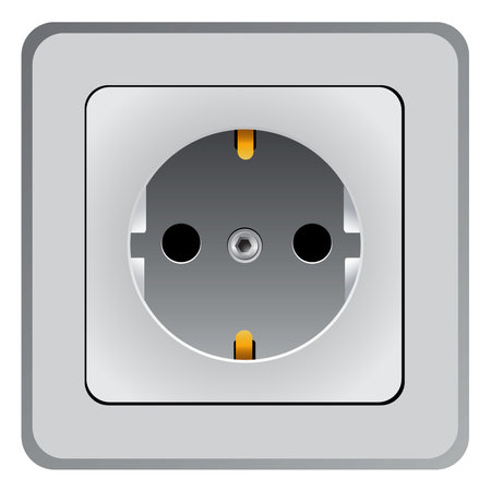 Power Outlet Icon isolated in whiteのイラスト素材