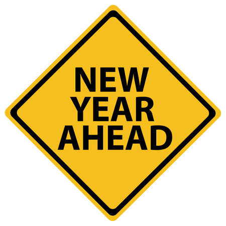 New Year road sign isolated on white backgroundのイラスト素材