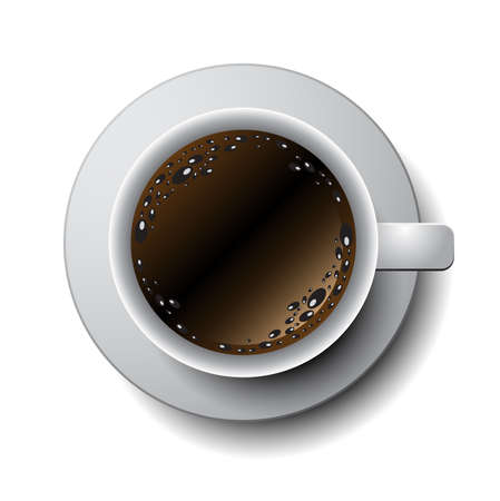 Coffee cup and saucer on a white background.のイラスト素材