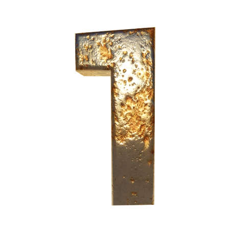 Rusted metal number 1の写真素材