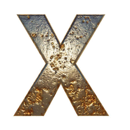Rusted metal letter Xの写真素材