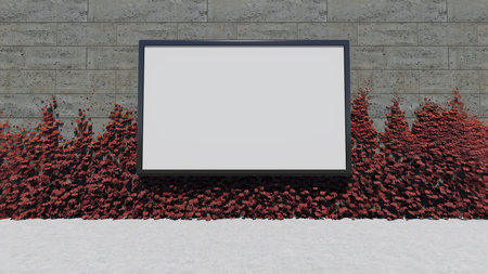 One blank billboard, 3D rendering