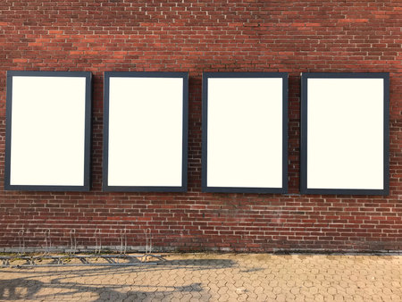 Four blank billboardsの写真素材
