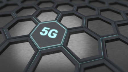 5G mobile network 3D rendering