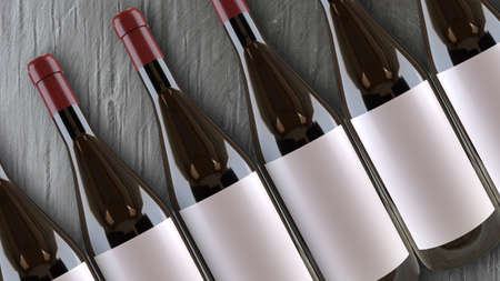 Wine bottles mock up copy space Template for advertising design branding identityの写真素材